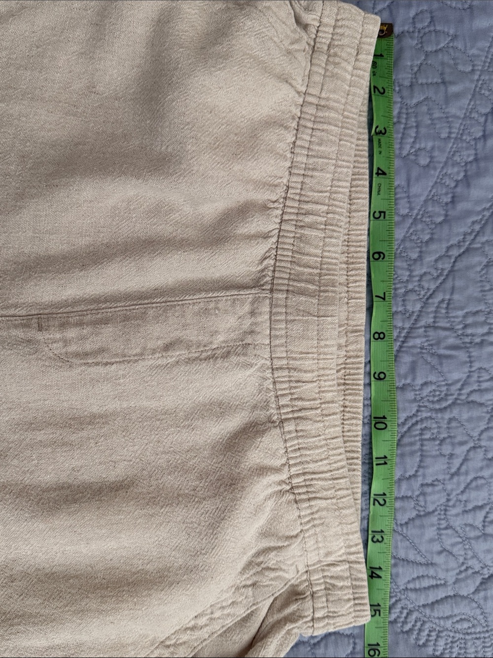 Old Navy Women's Cropped Linen-Blend Wide Leg Pants in Light Beige - Picture 8 of 10
